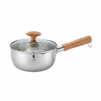 Thickened Body Japanese Milk Pot Even Heating Japanese Design Saucepan Lid Included for Home Cooking