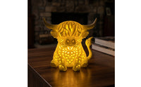 Adorable Highland Cow Lamp Sculptural Highland Cow Night Light Ambient 3D Animal Lamp Mood for Teens, Bedroom, Nursery