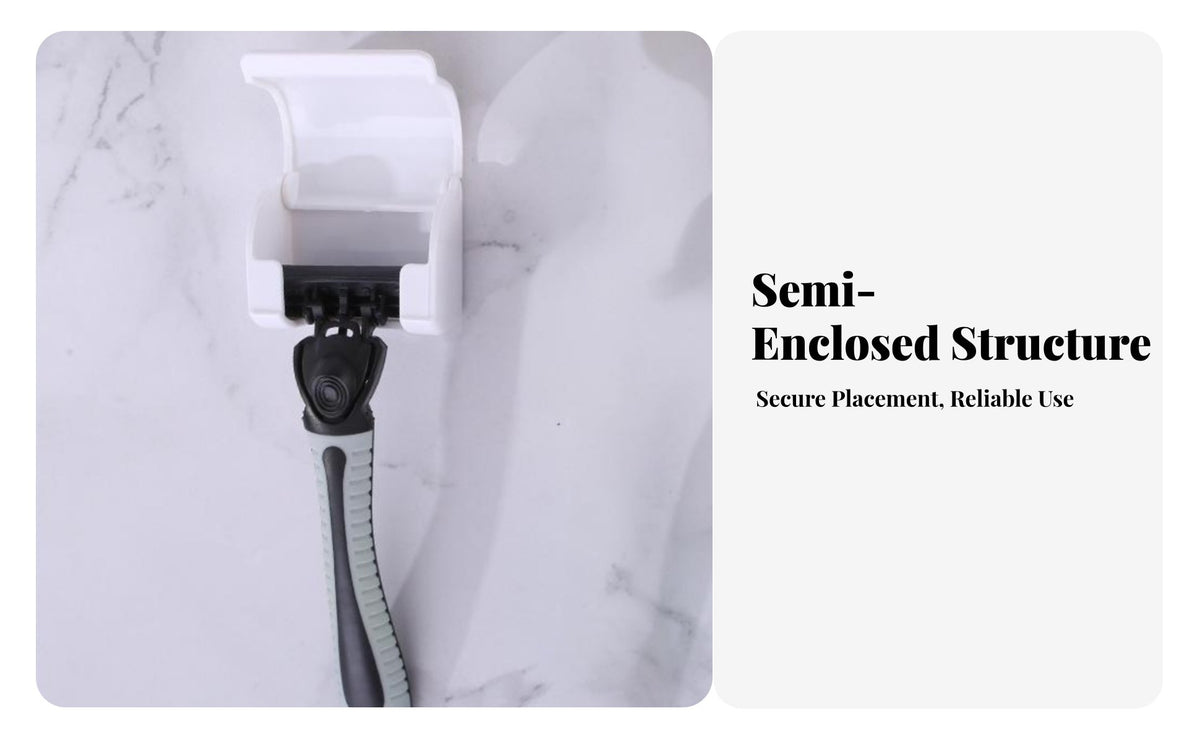 Wall Mount Shaving Tool Holder Screwless Mounting Wall Mount Shaving Tool Hook Damage Shaving Tool Holder for Renters, Students, Washroom, Dorm Room