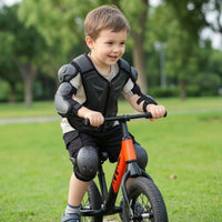 Vest with Guards Stiff-Cover Guarding Gear Set with Guards Zip-Front Vest for Kids, Balance Bike Riding, Motorcycle Training