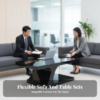 Light Luxury stylized Modern Office Sofa and Table Set Minimalist design Reception Area Furniture configurable configuration professional Furnishing adaptable Application for Interior Designers, Business Owners, Clients, Waiting Room, Salon