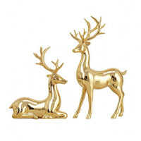 Reclining Deer Ornament Electroplated Standing Deer Ornament Desktop Display Reindeer Statue