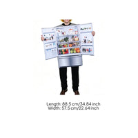 Double-Door Look Refrigerator Costume Printed Details Fridge Cosplay Costume Side-Panel Graphics for Adults