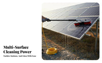 Two-in-One Use Solar Panel Cleaning Brush Portable Photovoltaic Panel Washing Tool Multi-Purpose Telescopic Water Fed Pole Brush Adjustable Length for Homeowners, Professional Cleaners, Facility Managers, Outdoor, Rooftops, Building Exteriors