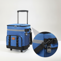 35L Large Capacity Insulated Cooler Bag with Wheels for Outdoor Picnics and Fishing