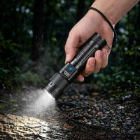 Type-C Charging Rechargeable Flashlight Textured Grip Metal Flashlight Wrist Strap LED Torch Light Storage Pouch