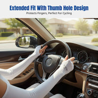 Ice Silk Arm Sleeves, Sun Protection, Thumb Hole, Extended, Outdoor, Unisex