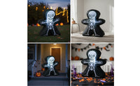 Outdoor Inflatable Skeleton with Light Glowing Halloween Inflatable with LEDs Quickly Inflates Inflate Decoration Large for Lawn