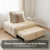Foldable Design Pull-extendable Single Sofa Bed twofold Function Pull-extendable Sleeper Armchair Space-Saving transformable Chair Soft Upholstery for Apartment Dwellers, Students, Homeowners, Small Spaces, Guest Room, Bedroom, Home neutralice