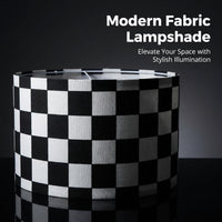 Light Shade with Detachable Grid Pattern for Easy Installation, Textile Lampshade for Table and Ceiling Cloth for Living Room