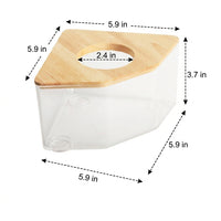 Oak Wood Hamster Bath and Hamster Sand Bath, Fan Shaped Hamster Toilet for Dwarf Hamsters, Transparent Container with Removable Lid, 142 Chars