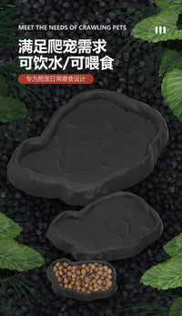 NOMOY PET Plastic Rock-Style Feeding Bowl for Reptiles