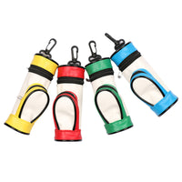 Colorful PU Golf Ball Bag with Clip, Holds 3 Balls