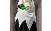 Halloween Hanging Alien Decoration Green Face Sound-Activated Hanging Prop Hooded Ghost Figure Glowing Eyes Spooky Ghost Prop