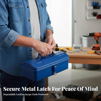 Multi-Functional Hand-Carry Tool Case Portable Toolbox Heavy-Duty Utility Box Reinforced Bottom for Repairmen, DIY Enthusiasts, Homeowners