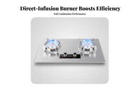 High Power 3 Burner Gas Cooktop Multi-Level Fire Control Flip-up Burner Cooktop Instant Ignition Built-in Gas Hob out Protection for Home Cooks, Homeowners, Apartment Dwellers