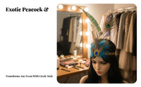 Tribal Feather Headdress Natural Feathers Peacock Feather Headband Costume Accessory Hippie Aura Hair Adornment Great Gift