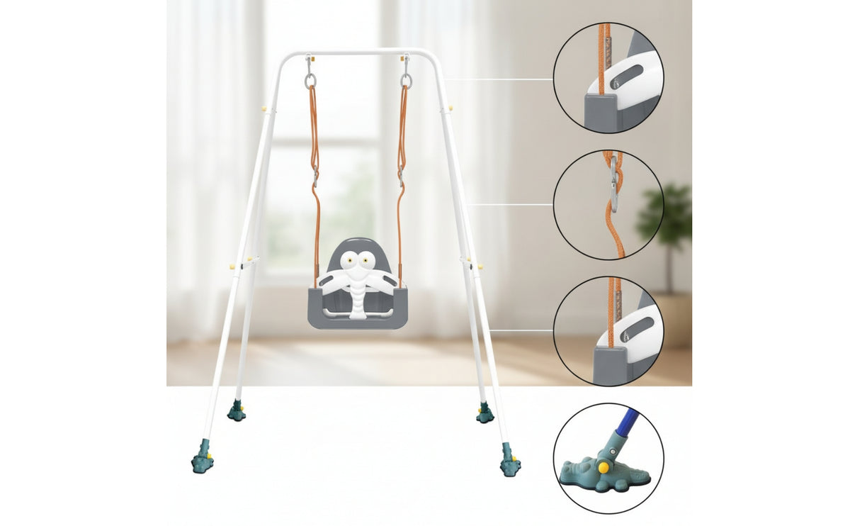 Children's Swing with Seat Metal Triangular-Frame Swing Set Playground Equipment Outdoor Freestanding for Toddlers, Backyard