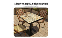 Industrial Design Dining Set Weatherproof French Design Woven Chair Resilient French Wicker Eatery Set for Restaurant Owners, Couples, Patio, Garden