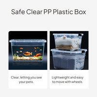 Transparent Plastic Storage Box with Lid and Casters