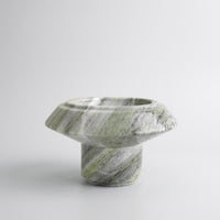 Stone Pedestal Bowl Pedestal Bowl Sculptural Tabletop Decorative Piece for Coffee Table, Living Room