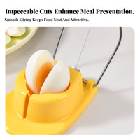Compact Stainless Steel Egg Cutter Even Slices Egg Cutter with Plastic Base Long-Lasting Material