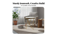 Nordic design Scalloped spine Armchair Gold-Tone Frame Accent Chair plush fabric Upholstery Single Sofa Ergonomic Comfort for Business Owners, Interior Designers, Living Room, Boutique, Bedroom, perusing corner
