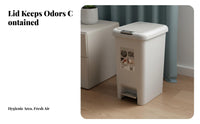 Two-Way-Opening Waste Bin Stylish Design Foot Pedal Trash Can Step-on Trash Can Odor-Close Ing Lid Foot Pedal Garbage Bin