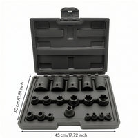 19 Pieces Socket Tool Set in Carrying Case Molded Tools Sturdy for Mechanics