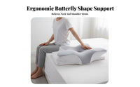 Side Sleeper Friendly Butterfly Shaped Pillow Soft and Comfortable Butterfly Memory Foam Pillow for Adults, Back Sleepers, Sleeping, Bedroom