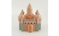 Wooden Castle Block Set Matte Building Set with Box Creative for Toddlers