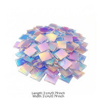 100 Pieces Polished Edges Holographic Acrylic Block Crystal-Like Craft Supply Thin Art Material Light Refraction for Decorative Projects