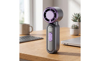 Mini Handheld Fan with Digital Display Pocket-Sized for Outdoor, Desk, Commuters