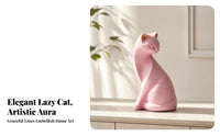 Tabletop Minimalist Cat Figurine Decorative Seated Cat Ornament Modern
