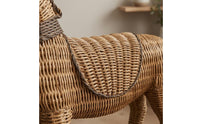 Rattan Horse Statue Woven Wicker Horse Figurine Brown