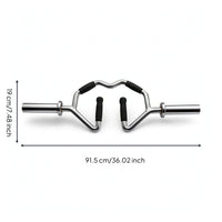 Triceps Barbell Bar Textured Grip Barbell with Angled Frame Non-Slip for Weightlifters, Strength Training