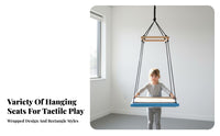 Vestibular Stimulation Suspended Platform Swing Long-Lasting Construction Adjustable Hanging Seat Soft and Sturdy Indoor Play Equipment Easy Installation for Children, Toddlers, Occupational Therapists, Kindergartens, Playrooms, Playroom, Bedroom
