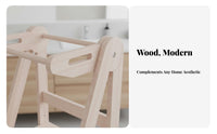 Montessori Inspired Transformable Learning Stool Foldable Design Transformable Toddler Stool with Desk Safety Rails Standing Tower Anti-Slip Feet for Toddlers, Parents, Bathroom, Playroom, Home
