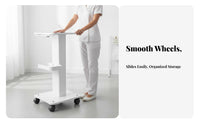 Cosmetology Station Trolley Full-Rotation Wheels Esthetician Trolley Cart Cosmetic Machine Stand Sturdy Duty Wheeled Salon Cart