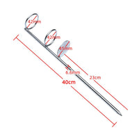 Double Loop Rod Rest Thickened Solid Base Fishing Rod Holder Bank Fishing Pole Holder for Outdoor