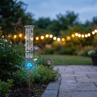 Decorative Bird Rain Gauge with Metal Stake Easy to Read Glass Rain Gauge with Metal Stake Attractive Beautiful for Gardeners