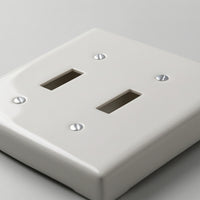 Double Toggle Switch Polycarbonate Thermoplastic Light Control Switch with Faceplate Two-Gang Wall Plate 20A Smooth Finish