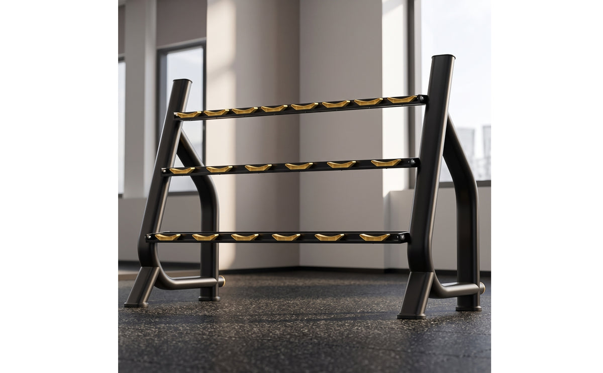 Three-Tier Dumbbell Rack Freestanding Dumbbell Holder with Cradles Floor-Standing Weight Stand Heavy-Duty for Athletes, Home Gym, Fitness Studio