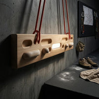 Solid Wood Finger Training Board Natural Wood Finish Fingerboard Training Board Carved Grips Hangboard Pull-up Bar Wooden for Indoor