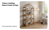 Multi-Functional House-Shaped Shelving Unit Multifunctional Plant Stand Floor-Standing Design Display Rack Freestanding for Homeowners, Gardeners, Students, Balcony, Living Room, Patio, Garden