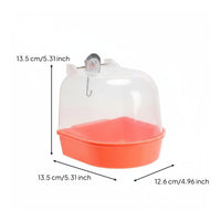 Easy to Clean Transparent Bird Bathing Enclosure Anti-Splash Bird Bath Basin with Cover