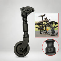 Folding Bike Push Wheel Compact Auxiliary Wheel with Spring Foldable for Commuters, Transit Stations, City Commuting