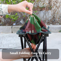 Foldable X-Shaped Frame Portable Seat Lightweight Collapsible Four-leggedLeg Stool Folds in Seconds Folding Chair Anti-Slip Feet for People Who Queue, Backpackers, Queuing, Fishing, Outdoors, Camping