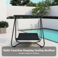 2-Person Adaptable Swing Bed Seat Bed Water-Resistant Sun-Blocking Overhead Cover Outdoor Furniture Weather Resistant Garden Seating for Partners