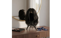 Easy Assembly Plastic Hairpiece Stand Stable Portable Hairpiece Head Stand Weighted Base Dome Top Hat Holder for Barbers, Hairstylists, Salon, Home
